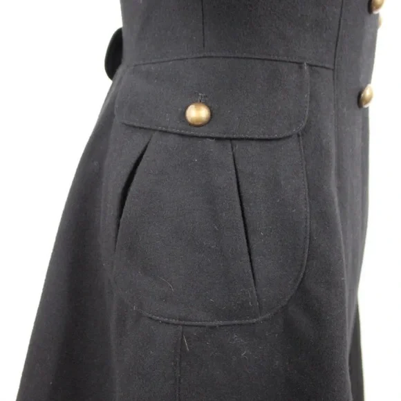 Tahari Black Wool Double-breasted Military Wool Coat Black 12   🎀 FIRM - Picture 5 of 14